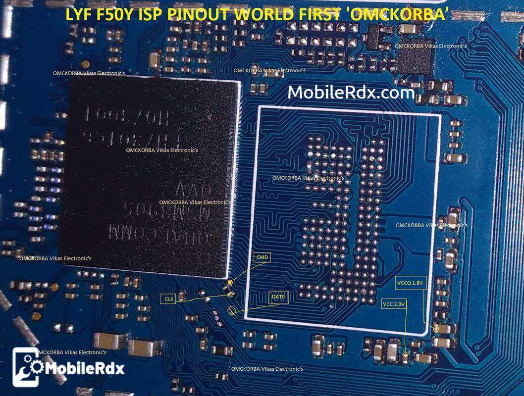 LYF Jio F50Y ISP EMMC Pinout For EMMC Programming And Flashing LYF Jio F50Y ISP EMMC Pinout For EMMC Programming And Flashing